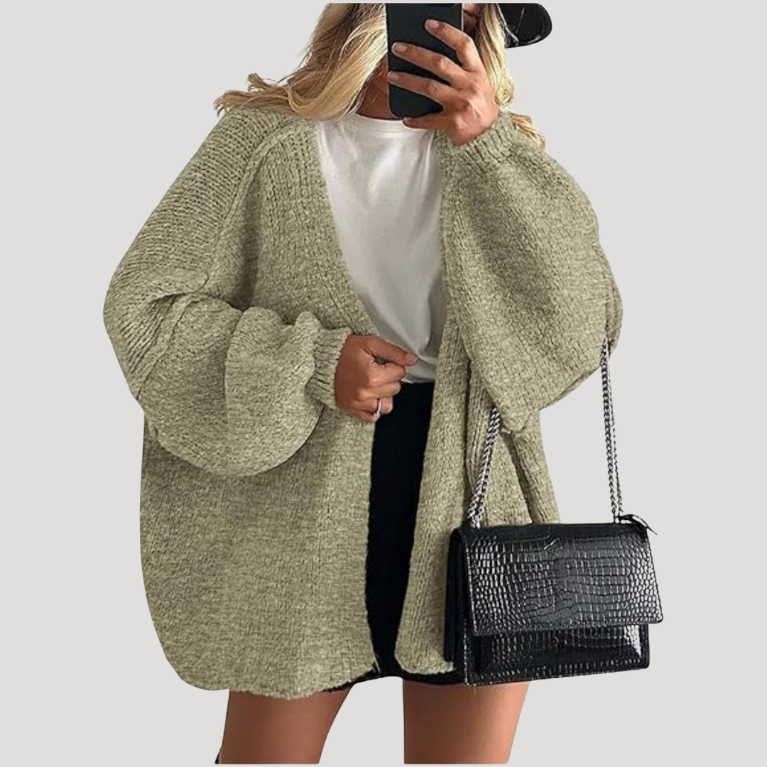 Hortense | Gilet Oversize Donna in Maglia Aperto Davanti
