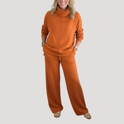 Selena | Completo Loungewear Donna in Maglia con Pantaloni Larghi