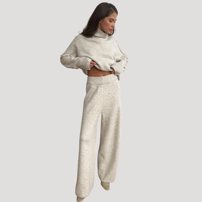 Gina | Completo Donna in Maglia Pullover Oversize e Pantaloni Larghi
