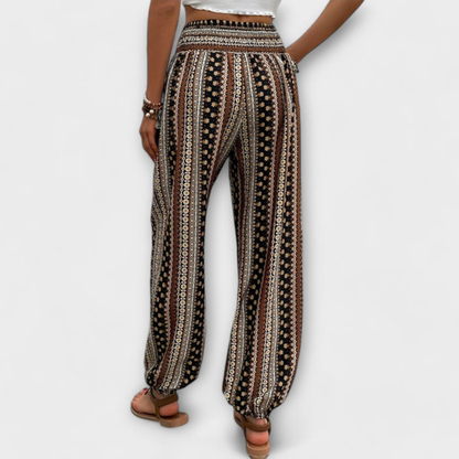 Carla | Pantaloni Donna Taglia Elastico Stampa Casual