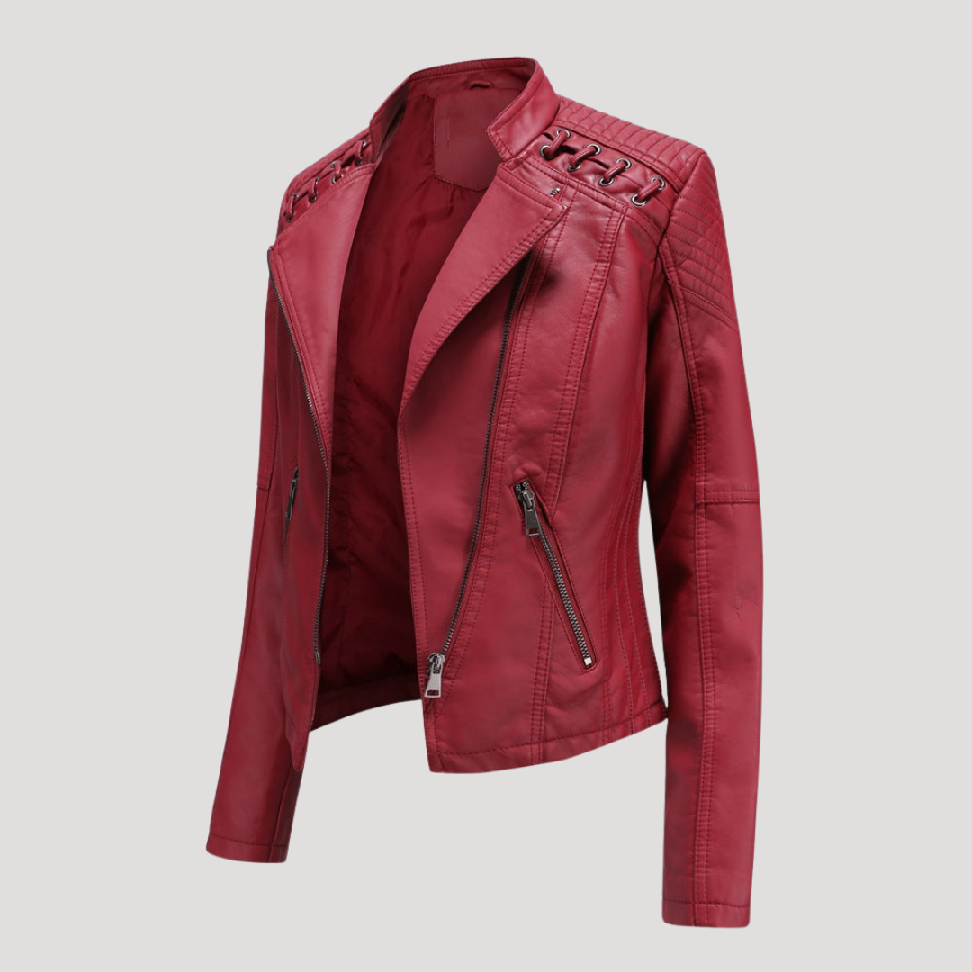Bonnie | Giacca Biker Donna Slim Fit con Dettaglio Lacci