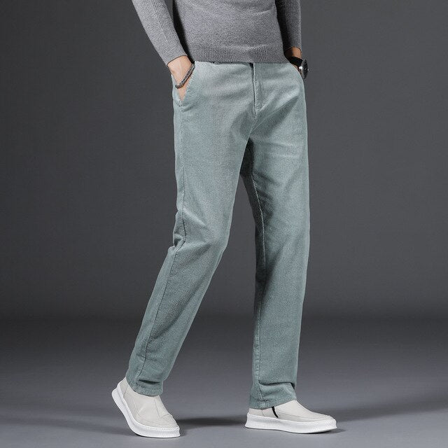 Marcello | Pantaloni effetto velluto a coste a vita media da uomo