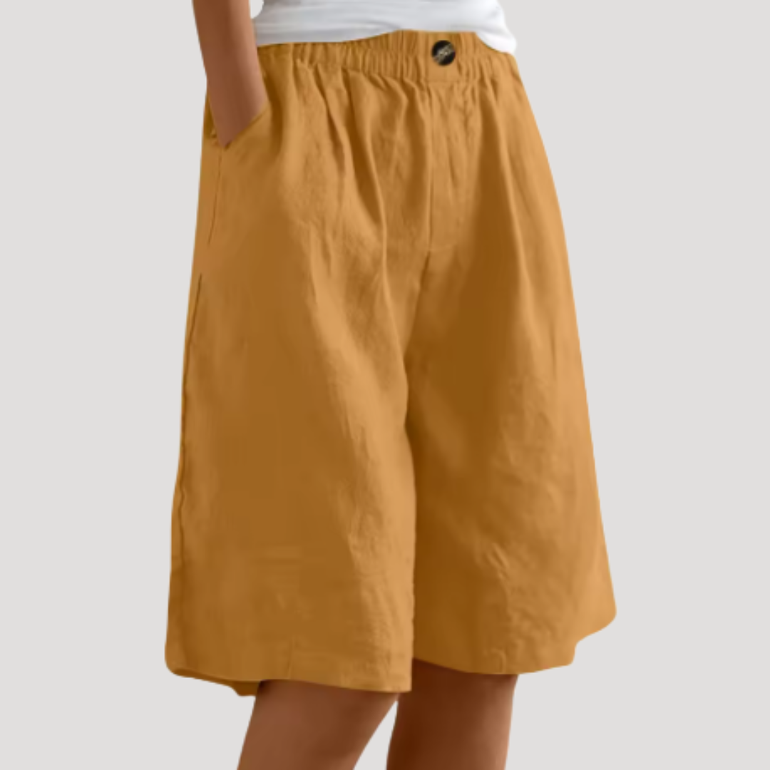 Dominique | Bermuda Donna Chic Vita Elastico Taglio Ampio