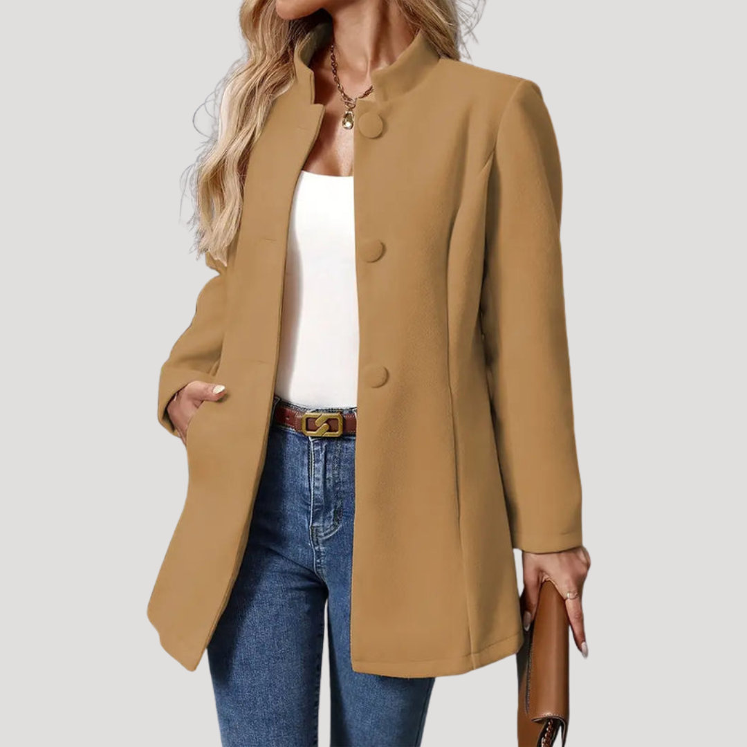 Wanda | Cappotto Donna Buttonato con Collo Alto