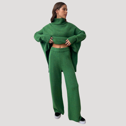 Gina | Completo Donna in Maglia Pullover Oversize e Pantaloni Larghi