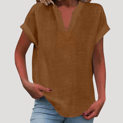 Francesca | Blusa Donna Col V Maniche Corte Casual