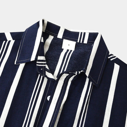 Manuel | Camicia a righe verticali a maniche corte da uomo