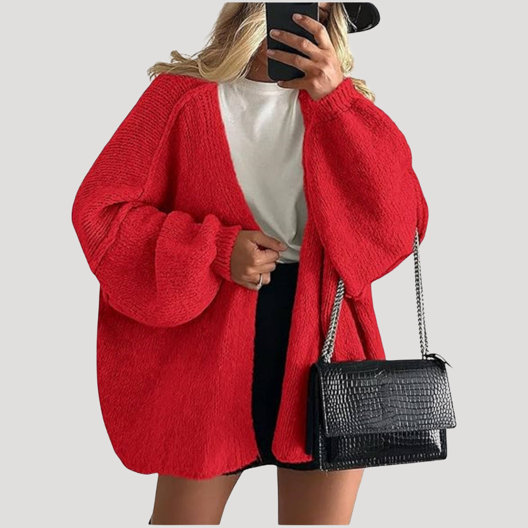 Hortense | Gilet Oversize Donna in Maglia Aperto Davanti