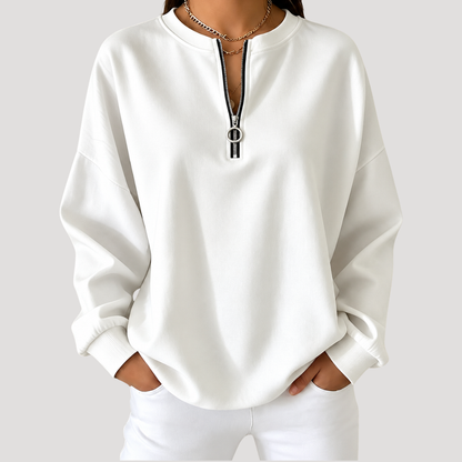 Aurelia | Pull Donna Zip Maniche Lunghe Taglio Casual