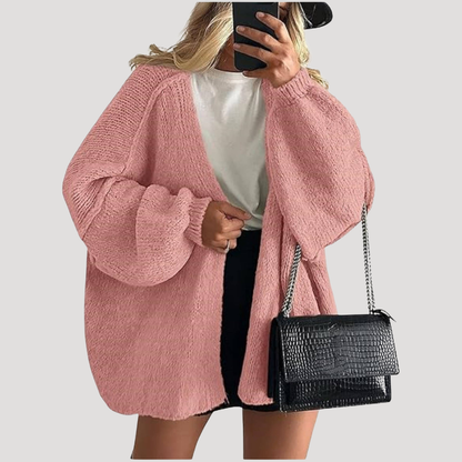 Hortense | Gilet Oversize Donna in Maglia Aperto Davanti