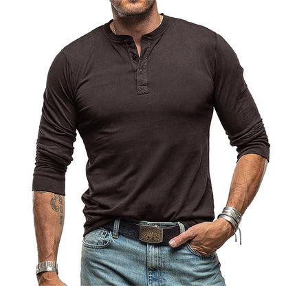 Giovanni | Maglia Henley a maniche lunghe con bottoni da uomo