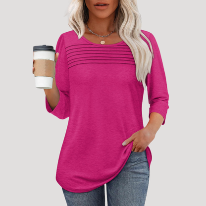 Renata | Top Lungo Donna Plissettato con Maniche 3/4