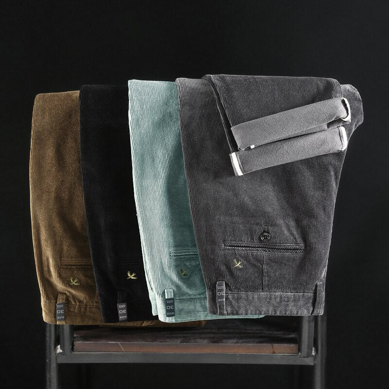 Marcello | Pantaloni effetto velluto a coste a vita media da uomo