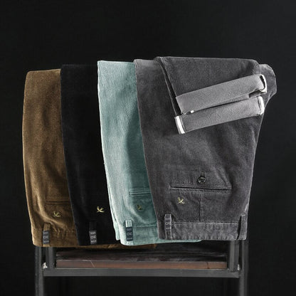 Marcello | Pantaloni effetto velluto a coste a vita media da uomo