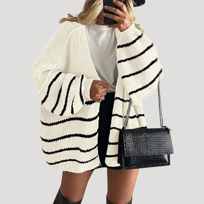 Hortense | Gilet Oversize Donna in Maglia Aperto Davanti
