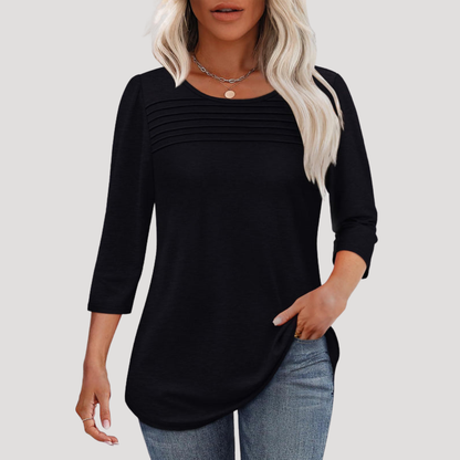 Renata | Top Lungo Donna Plissettato con Maniche 3/4