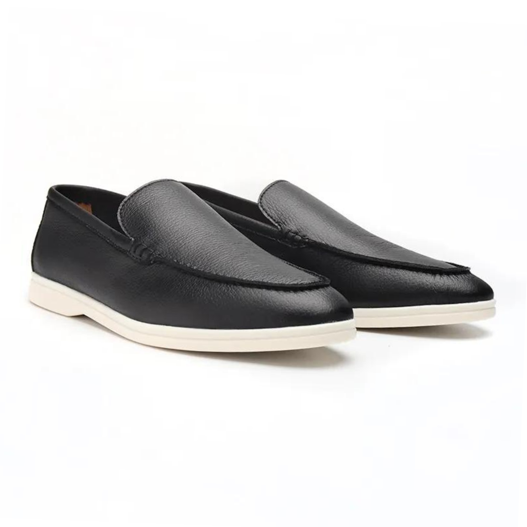 Moreno | Mocassini slip-on con suola bianca da uomo