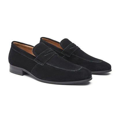 Pasquale | Mocassini penny loafer effetto camoscio sintetico da uomo
