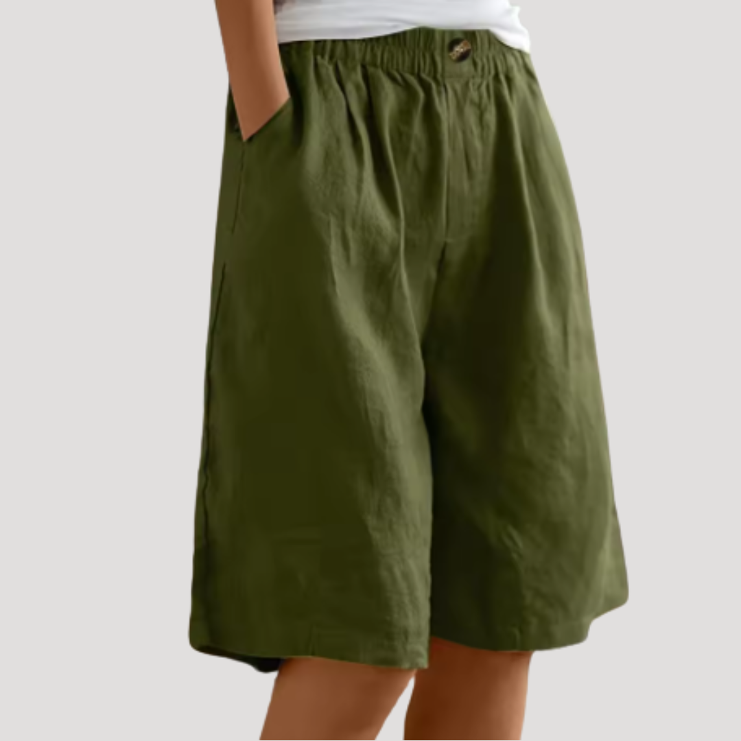 Dominique | Bermuda Donna Chic Vita Elastico Taglio Ampio