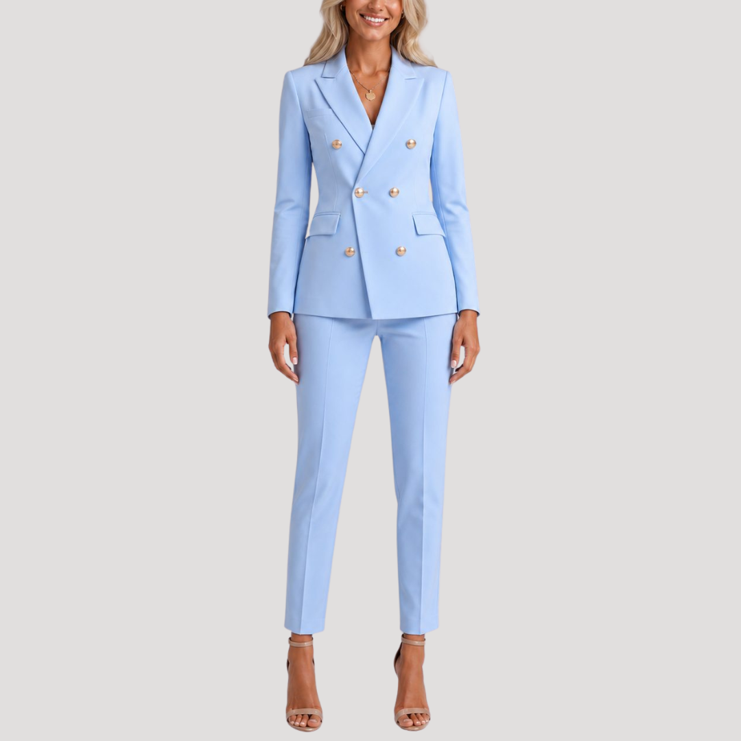 Yvonne | Tailleur Pantalon Donna Incrociato a Doppio Bottone