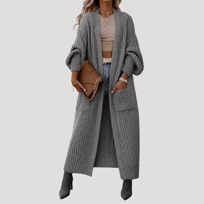 Ophelia | Cardigan Lungo Oversize Donna con Tasche Frontali
