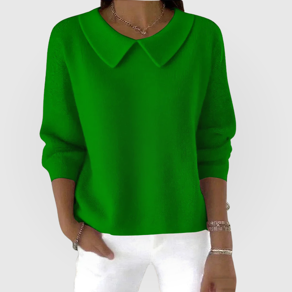Eliane | Pull Donna Unito Maniche Lunghe Collo Claudine