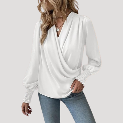 Raymonde | Blusa Portafoglio Donna Elegante Maniche Voluminose