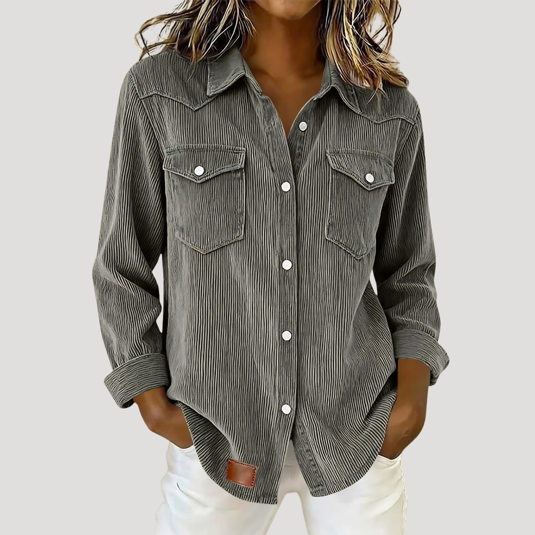Raffaella | Camicia Donna Maniche Lunghe Bottonata con Tasche