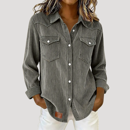 Raffaella | Camicia Donna Maniche Lunghe Bottonata con Tasche