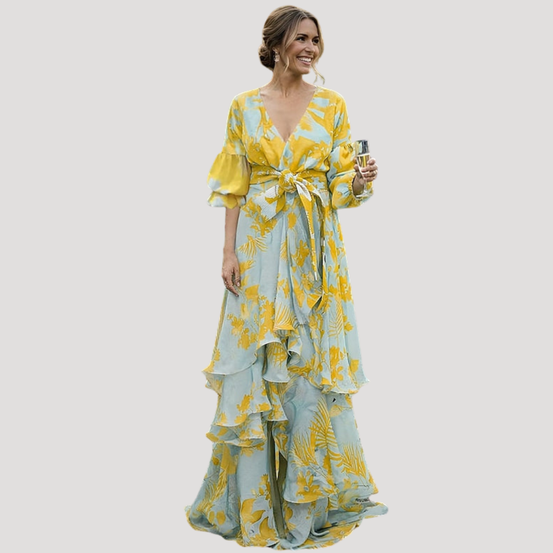 Anna | Robe Lunga Floreale Elegante Donna Per Matrimonio
