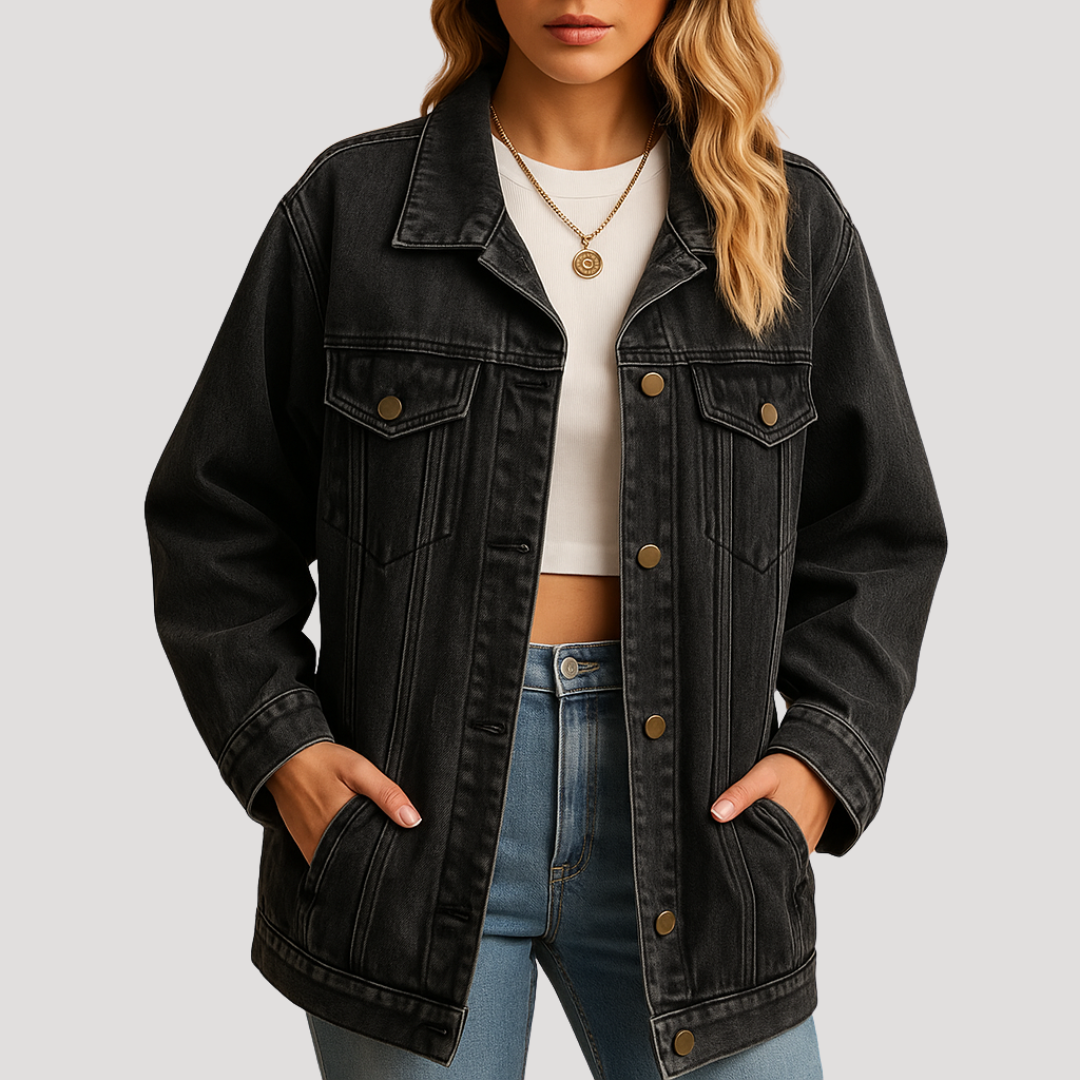 Lidia | Giacca Donna Oversize Bottonata in Denim