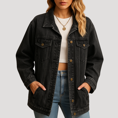Lidia | Giacca Donna Oversize Bottonata in Denim