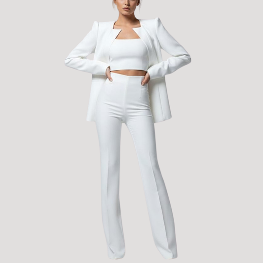Nell | Tailleur Donna con Blazer Slim e Pantaloni Larghi