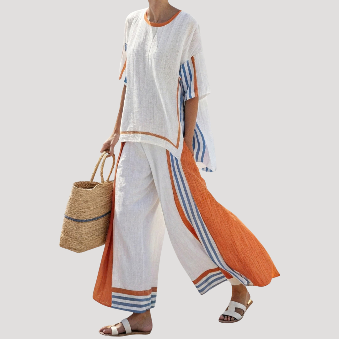 Nicoletta | Completo Donna Estate Casual Pantaloni Larghi