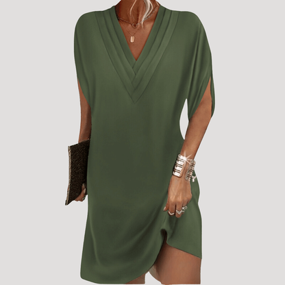 Victoria | Abito corto con scollo a V fluido, chic e moderno