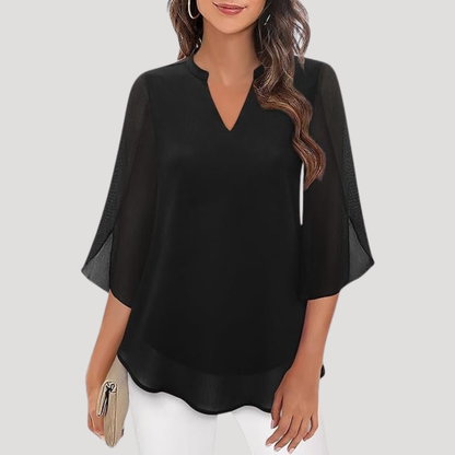 Serena | Blusa Donna Col V Maniche Svasate Elegante