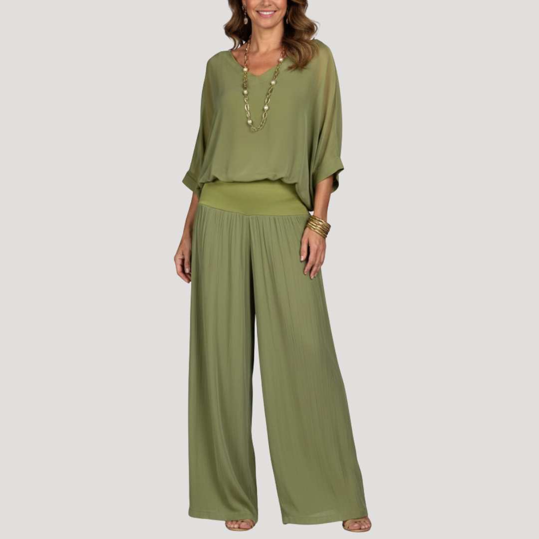 Pascale | Completo Pantaloni Donna Due Pezzi Ampio Elegante