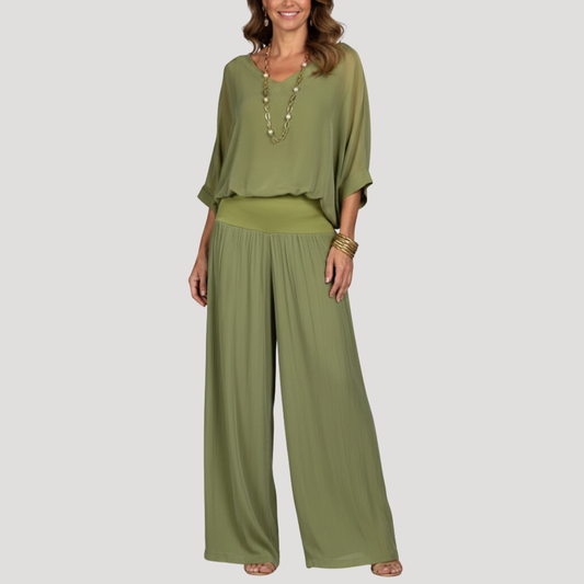Pascale | Completo Pantaloni Donna Due Pezzi Ampio Elegante