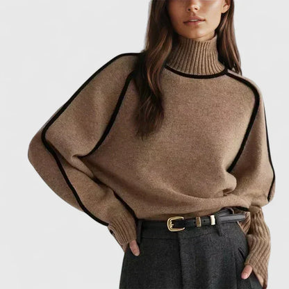 Cecilia | Pullover Donna Maniche A Pipistrello Collo Alto Chic