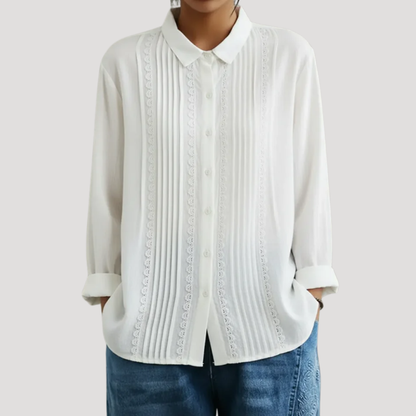 Solene | Camicia in Lino Donna Chic con Pizzo