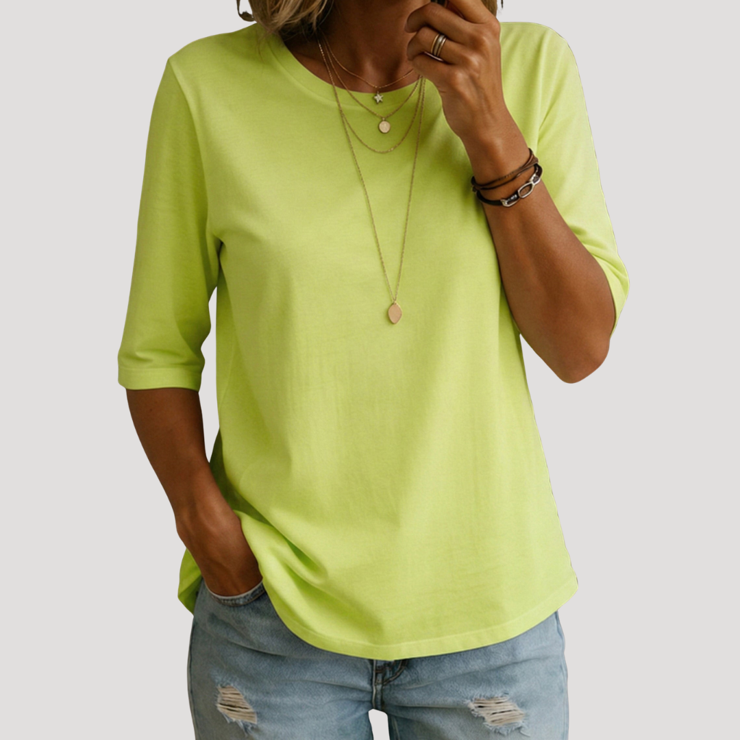 Luisa | T-Shirt Donna Collo Rotondo Maniche 3/4 Casual