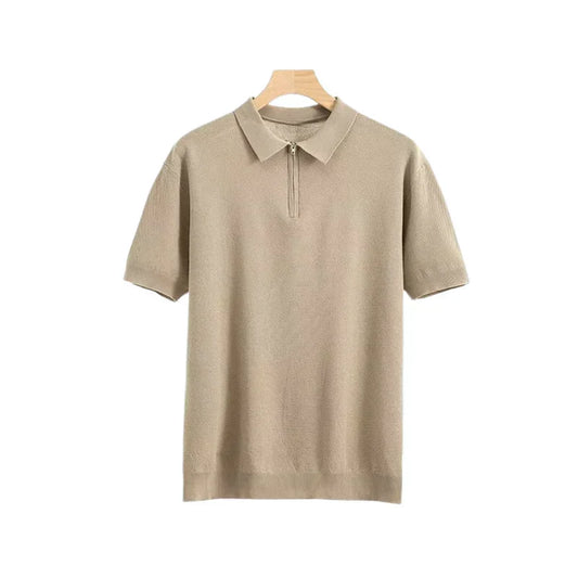 Jacopo | Polo in maglia con zip a metà petto da uomo