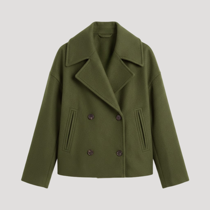 Lauren | Cappotto Donna in Lana Incrociato con Doppio Petto e Collo Scollo