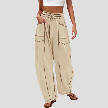 Charline | Pantaloni cargo ampi e leggeri da donna con vita elastica