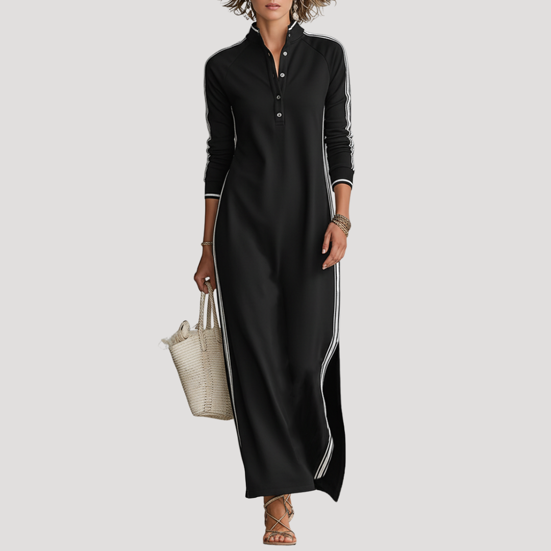 Ruth | Abito Lungo Donna Maniche Lunghe Spacco Casual