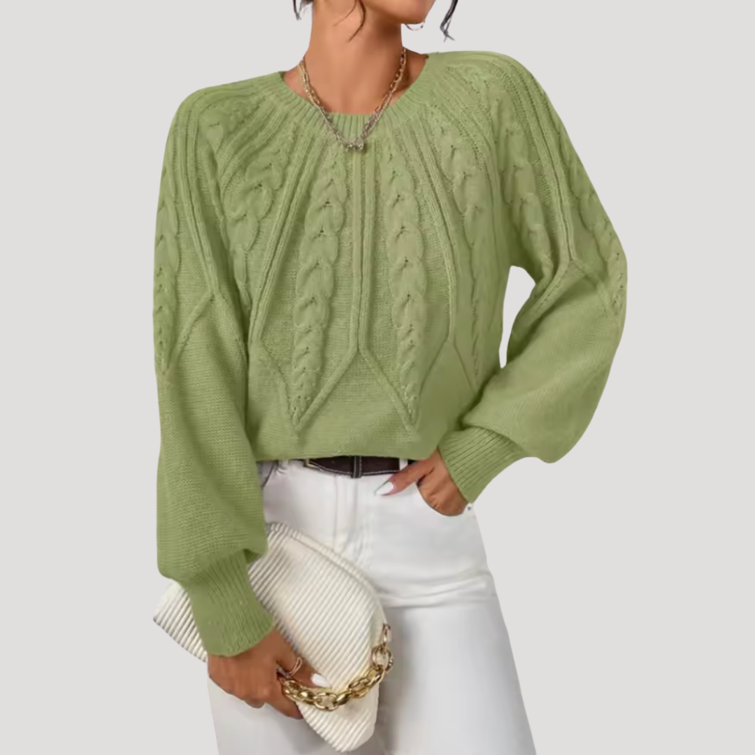 Aurora | Pull Donna in Maglia Torcigliata Maniche A Palloncino