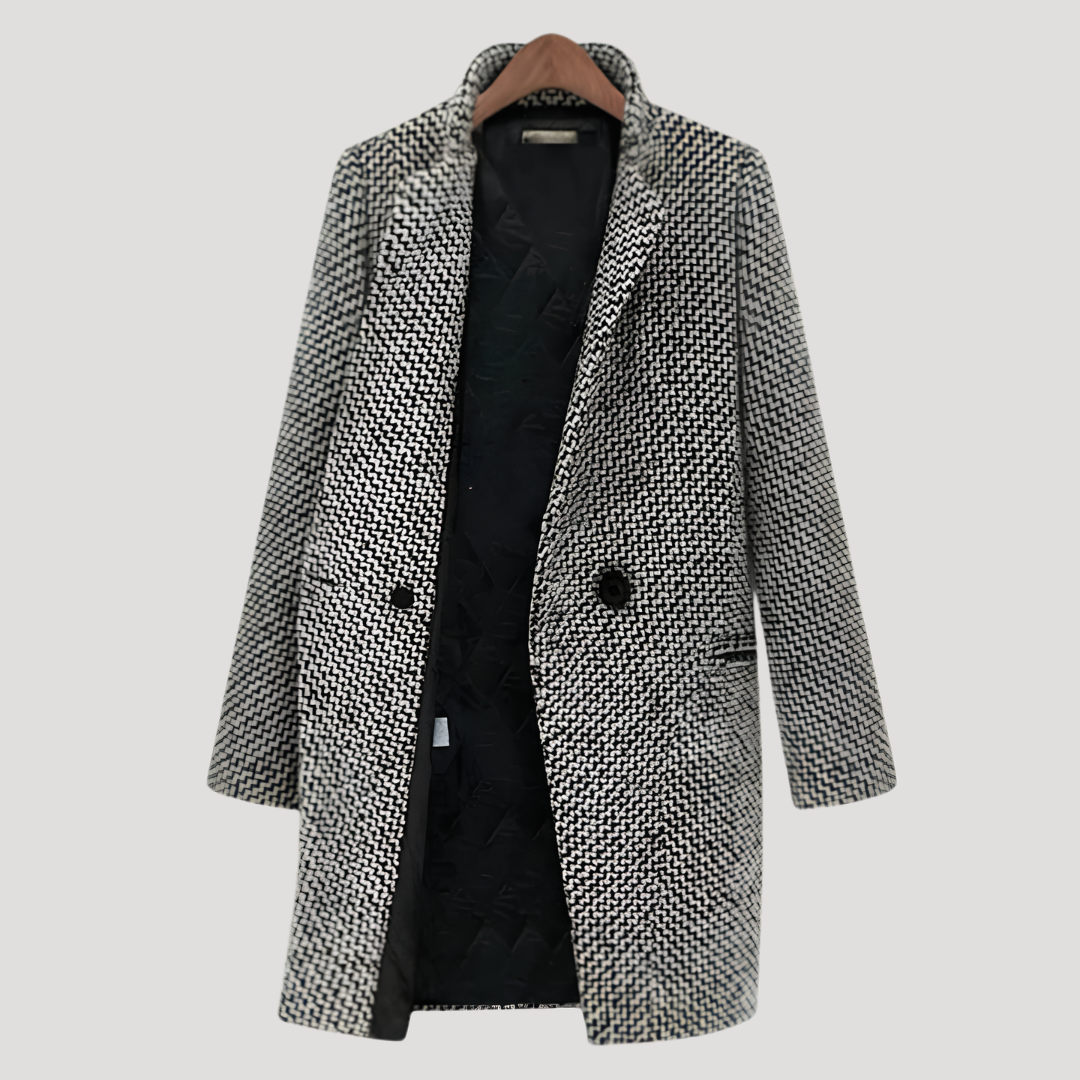 Elvira | Cappotto a Quadri Donna Doppiopetto