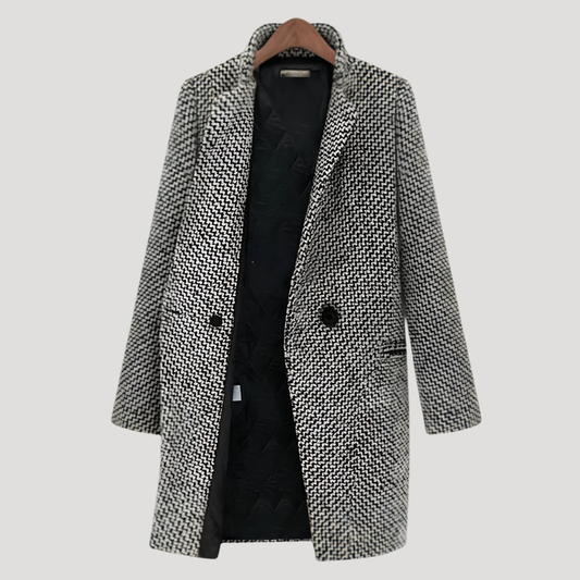 Elvira | Cappotto a Quadri Donna Doppiopetto