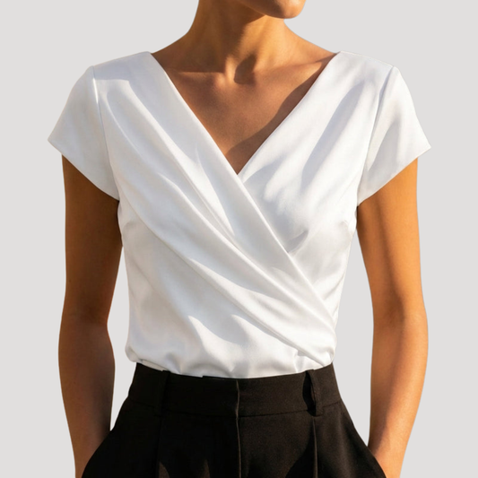 Maeve | Blusa fluida ed elegante con scollatura a V e maniche corte