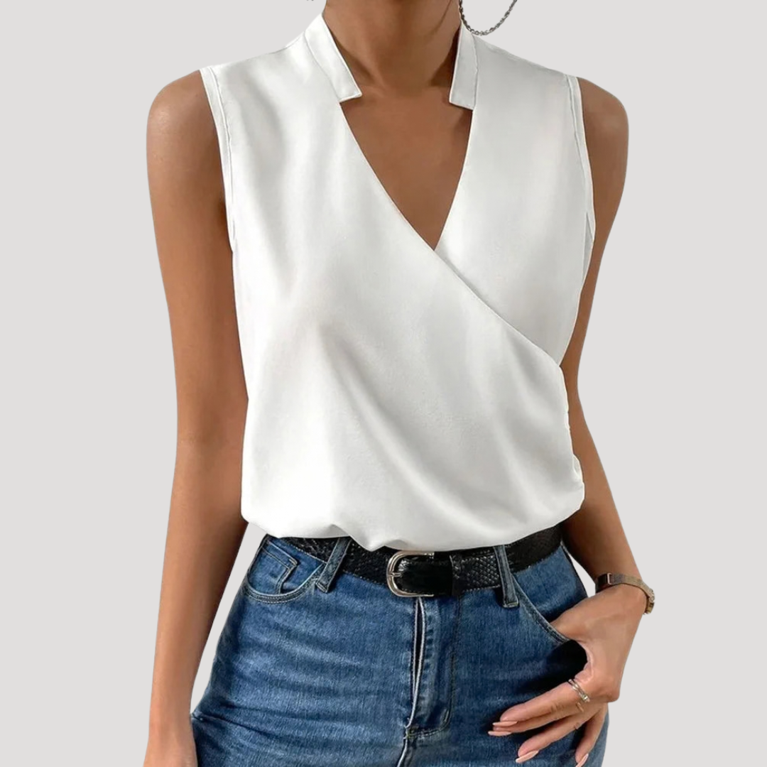 Elvira | Top Donna Chic con Collo a V Incrociato